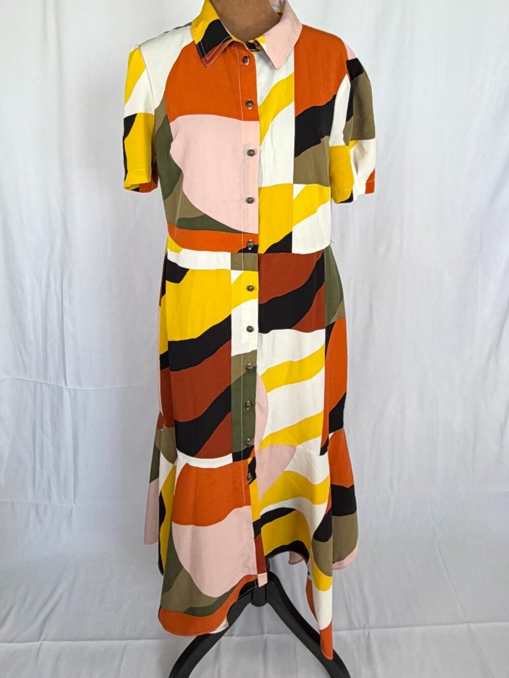 Karl Lagerfeld Paris Abstract High Low Shirt Dress Size 10